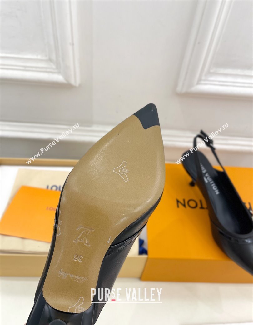 Louis Vuitton 6AM Slingback Pumps 5.5cm in Lambskin Black 2025 (MD-250222011)