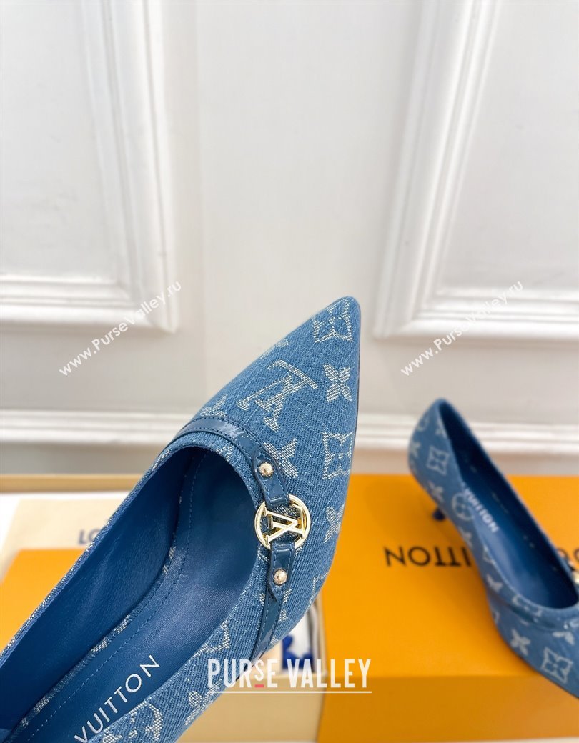 Louis Vuitton 6AM Pumps 5.5cm in Blue Denim 2025 (MD-250222016)