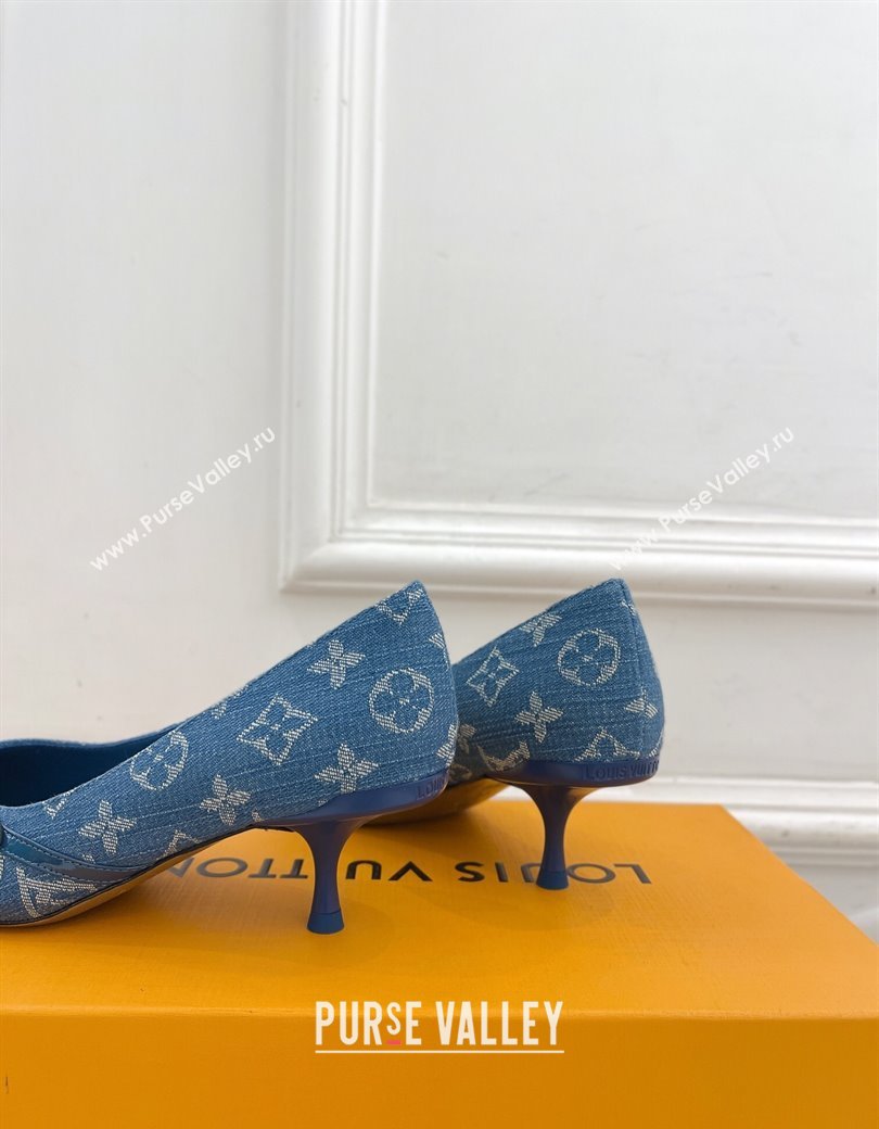 Louis Vuitton 6AM Pumps 5.5cm in Blue Denim 2025 (MD-250222016)