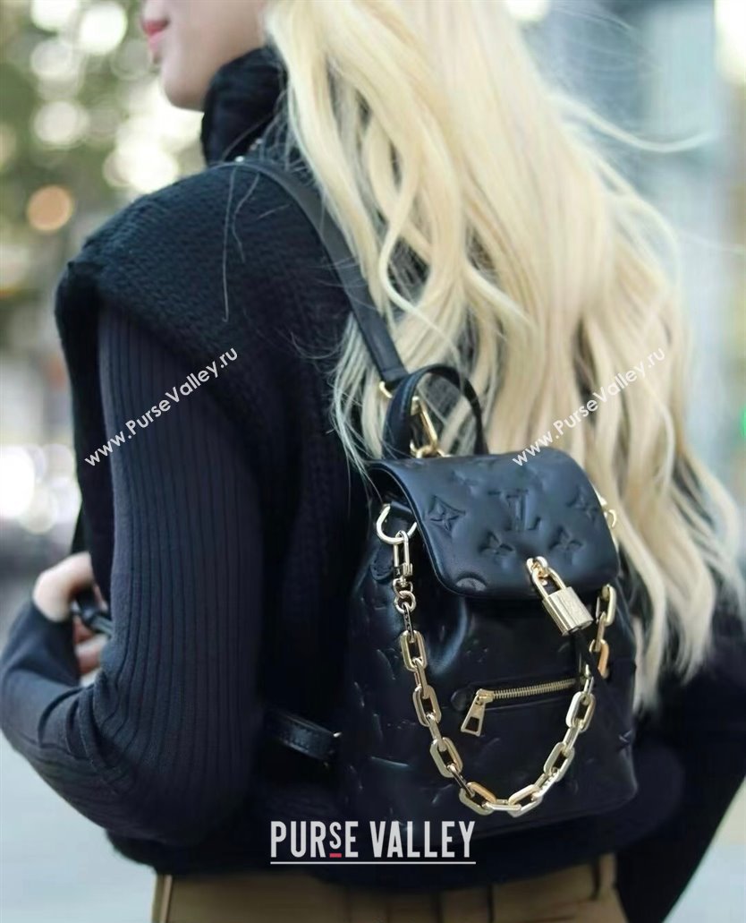 Louis Vuitton Coussin Backpack PM Bag M13357 Monogram Lambskin Leather Black 2025 (KI-250524016)