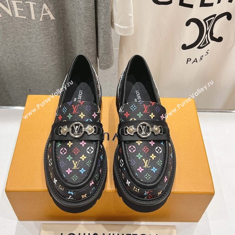 Louis Vuitton LV x TM District Loafers 5cm in Multicolored Monogram Canvas Black 2025 (MD-250421085)