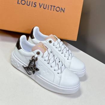 Louis Vuitton Time Out Sneakers in Leather with LV Tag White/Brown 2025 LV042203 (MD-250422088)
