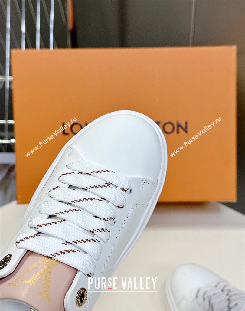 Louis Vuitton Time Out Sneakers in Leather with LV Tag White/Brown 2025 LV042203 (MD-250422088)