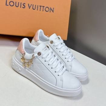 Louis Vuitton Time Out Sneakers in White Leather with Chain Charm 2025 LV042203 (MD-250422089)