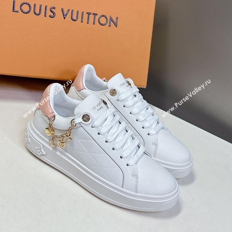 Louis Vuitton Time Out Sneakers in White Leather with Chain Charm 2025 LV042203 (MD-250422089)