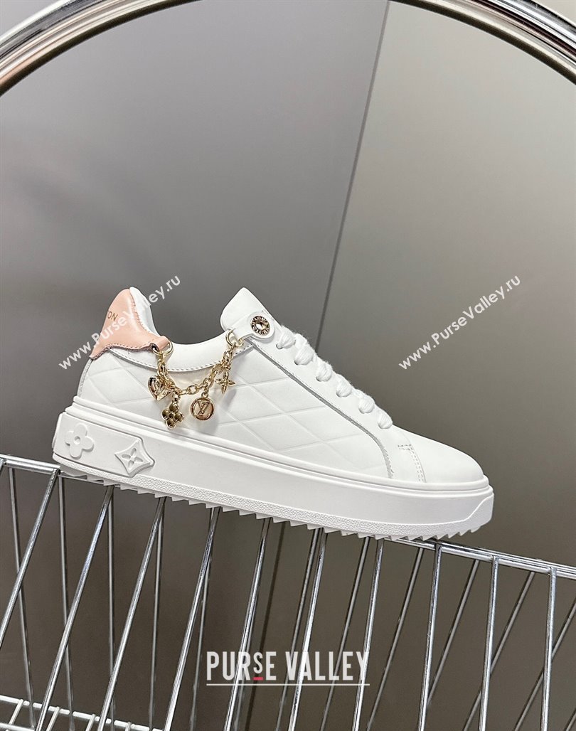 Louis Vuitton Time Out Sneakers in White Leather with Chain Charm 2025 LV042203 (MD-250422089)