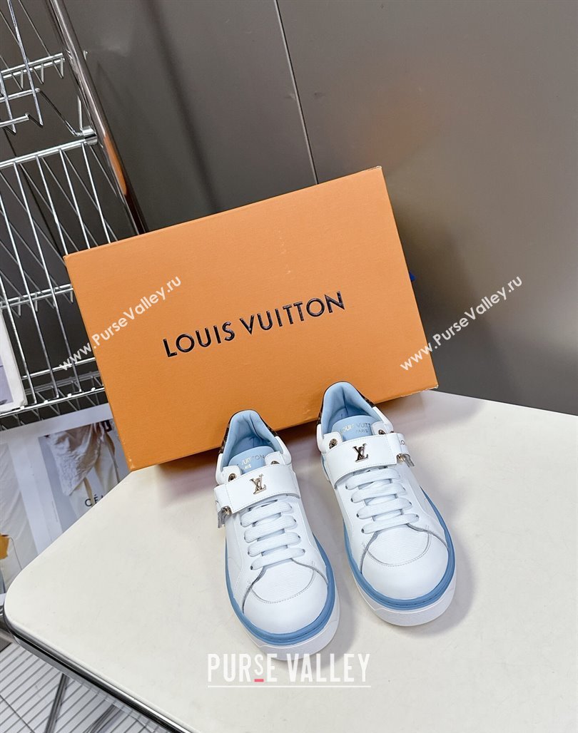 Louis Vuitton Time Out Sneakers in White Leather with Strap Buckle 2025 LV042203 (MD-250422090)