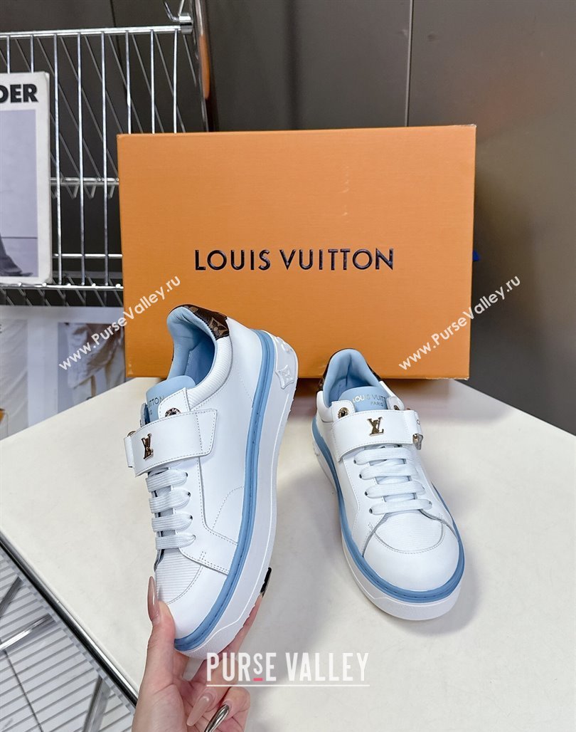 Louis Vuitton Time Out Sneakers in White Leather with Strap Buckle 2025 LV042203 (MD-250422090)
