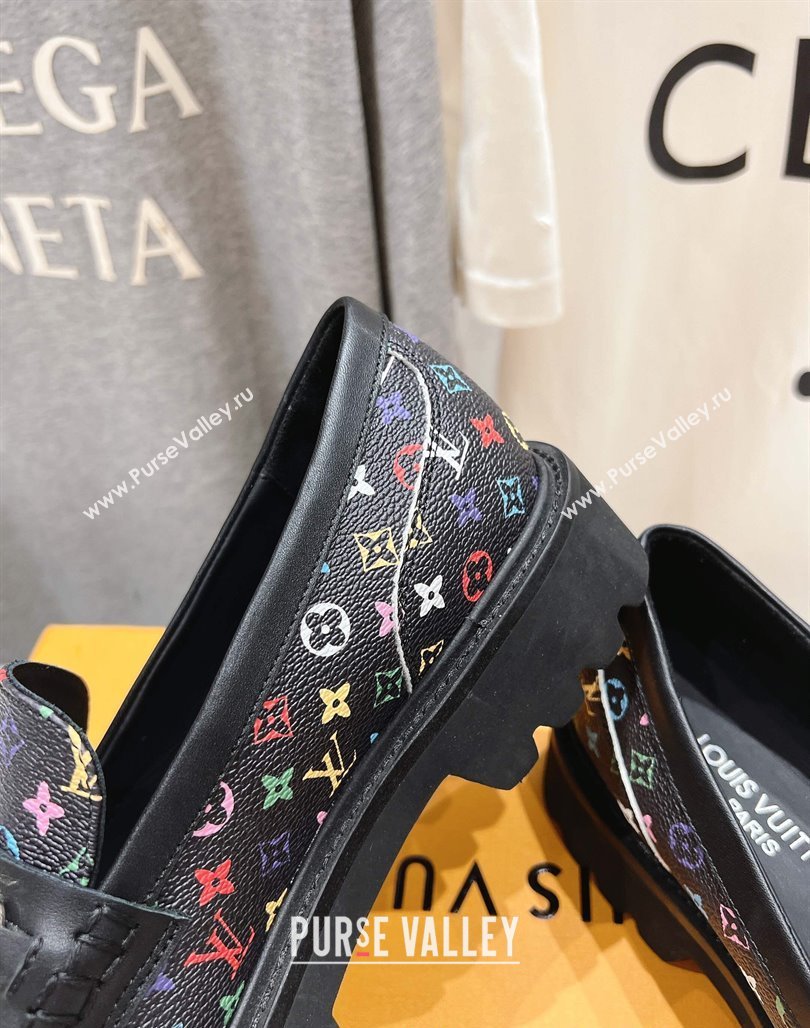 Louis Vuitton LV x TM District Loafers 5cm in Multicolored Monogram Canvas Black 2025 (MD-250421085)