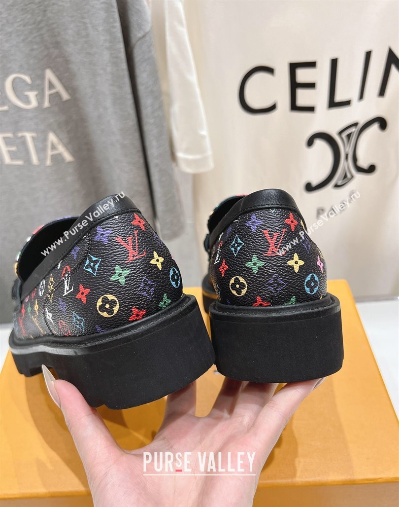 Louis Vuitton LV x TM District Loafers 5cm in Multicolored Monogram Canvas Black 2025 (MD-250421085)