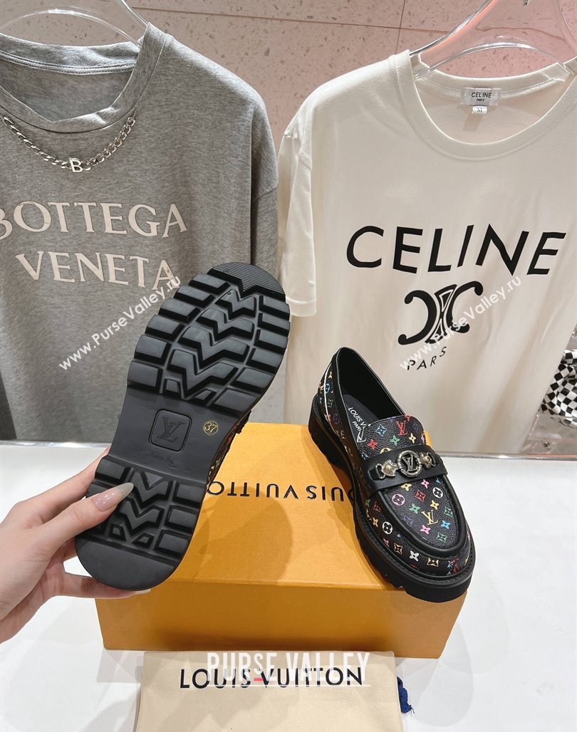 Louis Vuitton LV x TM District Loafers 5cm in Multicolored Monogram Canvas Black 2025 (MD-250421085)