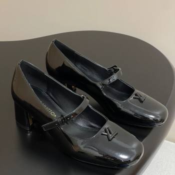 Louis Vuitton Swing Mary Janes Pumps 5.5cm in Patent Leather Black 2025 1AGUO5 (SS-250422101)