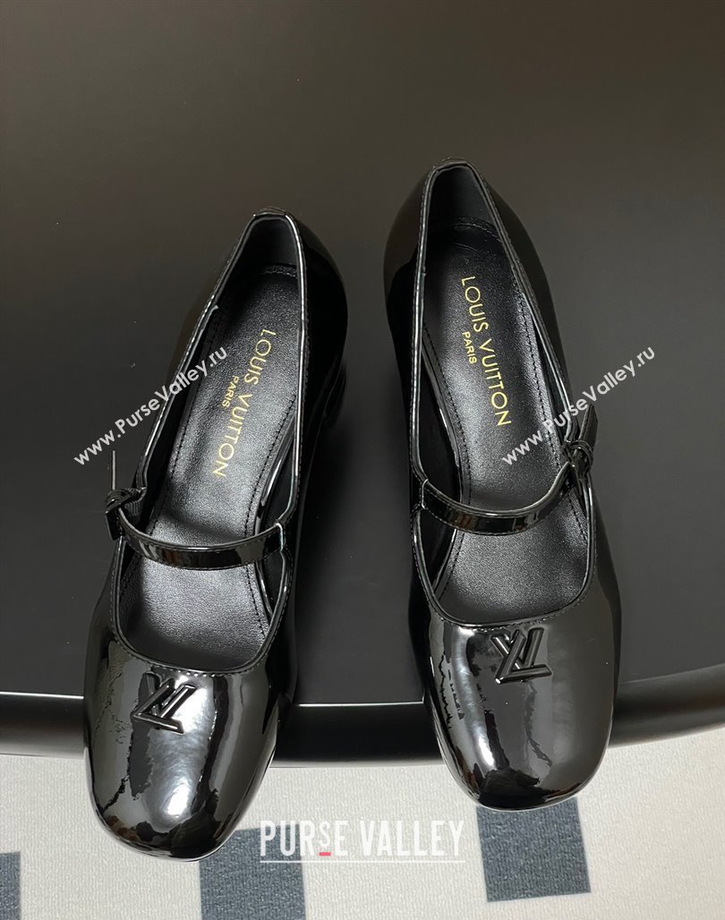Louis Vuitton Swing Mary Janes Pumps 5.5cm in Patent Leather Black 2025 1AGUO5 (SS-250422101)