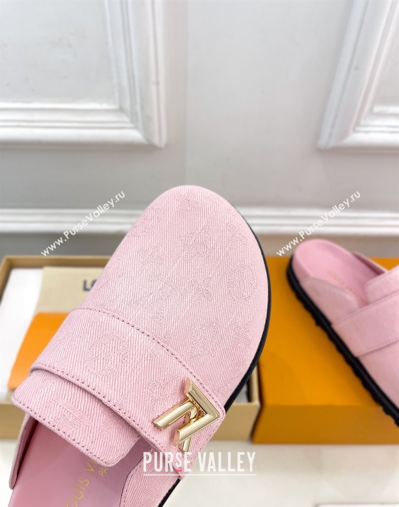 Louis Vuitton LV Cosy Comfort Mules in Monogram Denim Pink 2025 1AGVOO (MD-250422079)