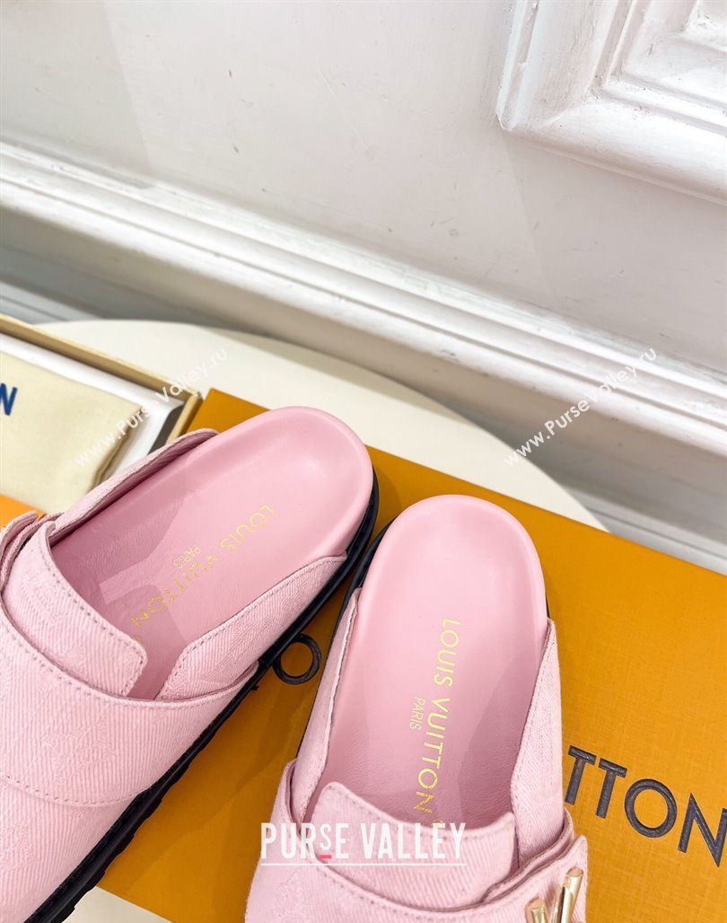 Louis Vuitton LV Cosy Comfort Mules in Monogram Denim Pink 2025 1AGVOO (MD-250422079)
