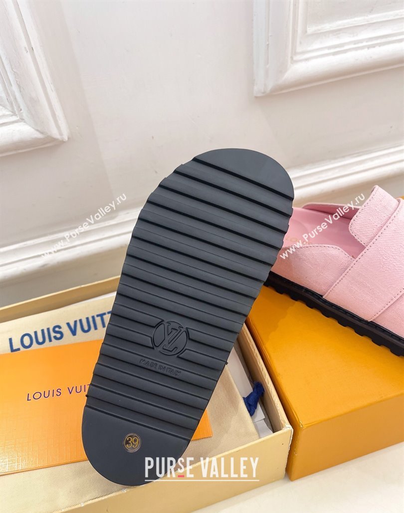 Louis Vuitton LV Cosy Comfort Mules in Monogram Denim Pink 2025 1AGVOO (MD-250422079)