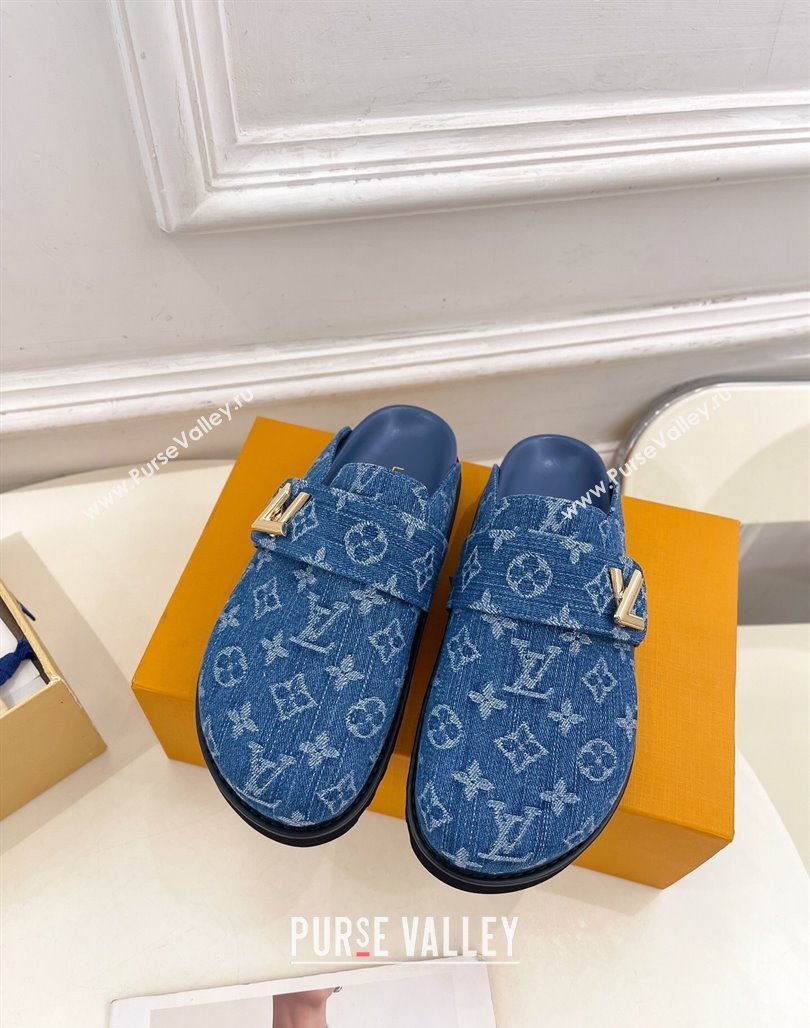 Louis Vuitton LV Cosy Comfort Mules in Monogram Denim Blue 2025 1AGVOO (MD-250422080)