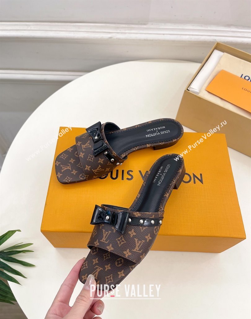 Louis Vuitton 6AM Flat Slides Sandal with Bow Monogram Canvas 2025 (MD-250421093)