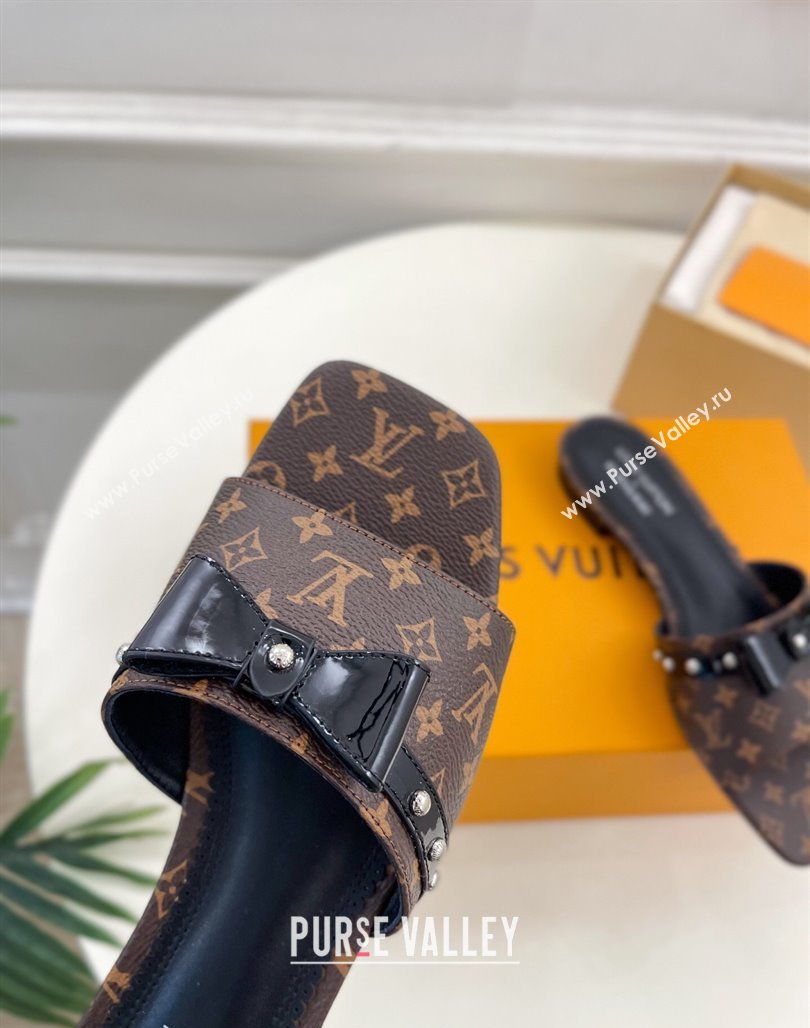 Louis Vuitton 6AM Flat Slides Sandal with Bow Monogram Canvas 2025 (MD-250421093)