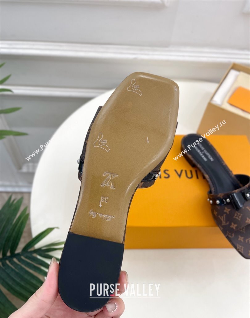 Louis Vuitton 6AM Flat Slides Sandal with Bow Monogram Canvas 2025 (MD-250421093)