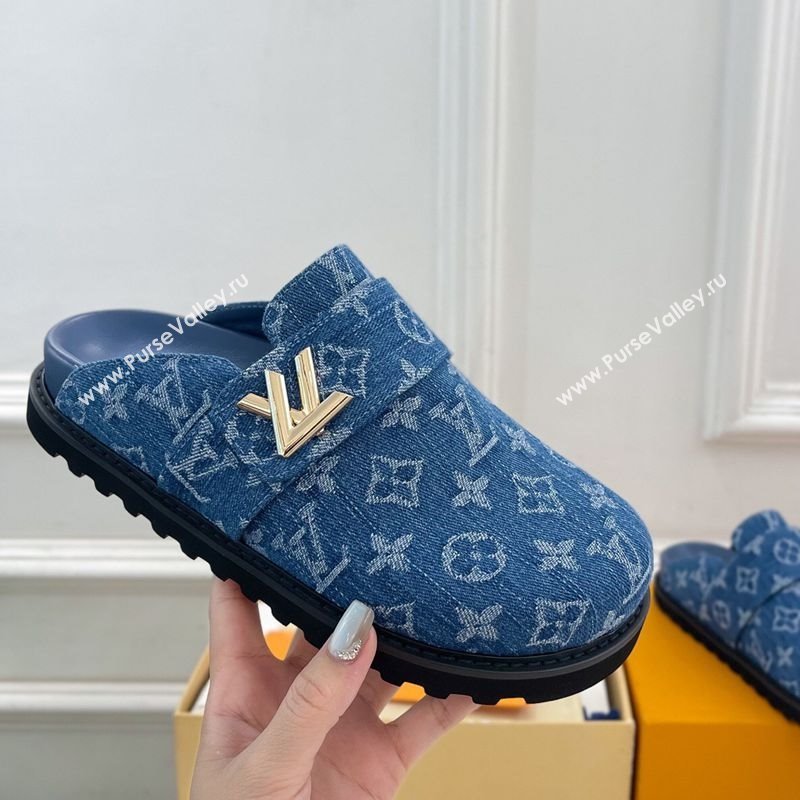 Louis Vuitton LV Cosy Comfort Mules in Monogram Denim Blue 2025 1AGVOO (MD-250422080)