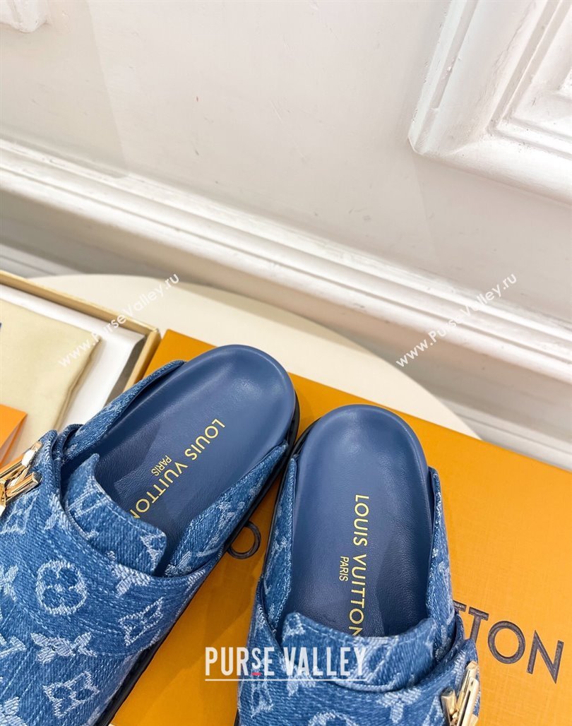 Louis Vuitton LV Cosy Comfort Mules in Monogram Denim Blue 2025 1AGVOO (MD-250422080)