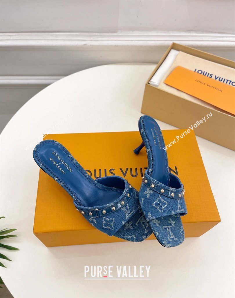 Louis Vuitton 6AM Heel Slides Sandal 5.5cm in Monogram Denim Blue 2025 0422 (MD-250422014)
