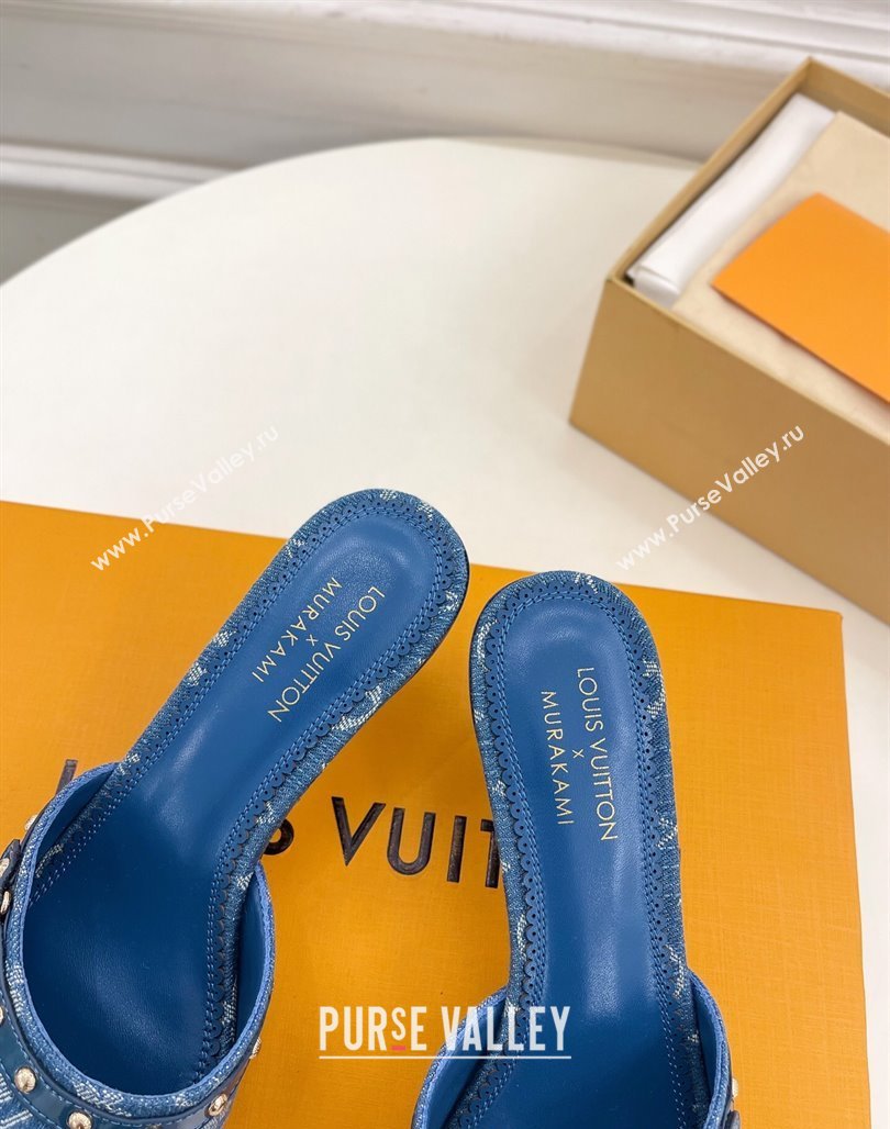 Louis Vuitton 6AM Heel Slides Sandal 5.5cm in Monogram Denim Blue 2025 0422 (MD-250422014)