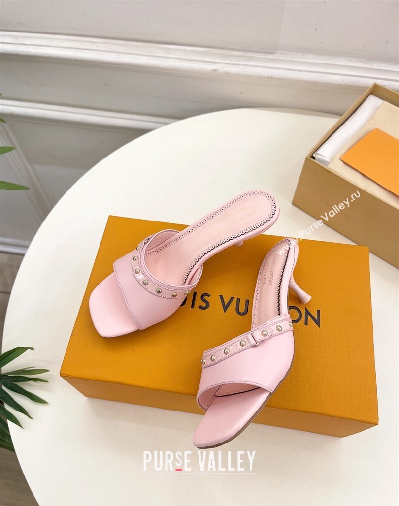 Louis Vuitton 6AM Heel Slides Sandal 5.5cm in Calf Leather Pink 2025 0422 (MD-250422015)