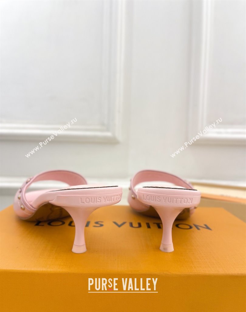 Louis Vuitton 6AM Heel Slides Sandal 5.5cm in Calf Leather Pink 2025 0422 (MD-250422015)