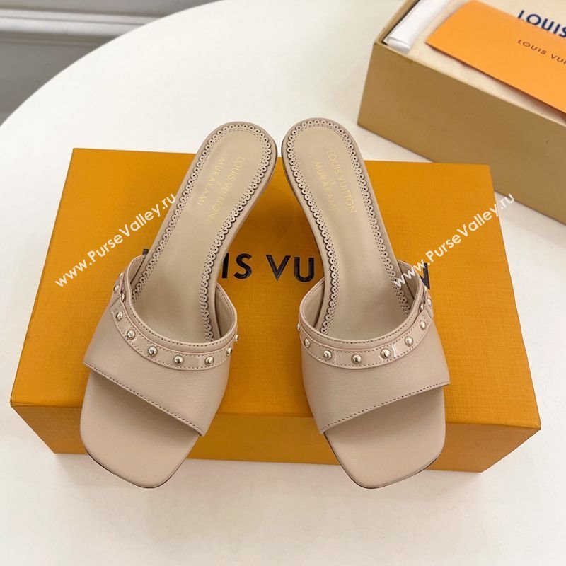 Louis Vuitton 6AM Heel Slides Sandal 5.5cm in Calf Leather Beige 2025 0422 (MD-250422016)