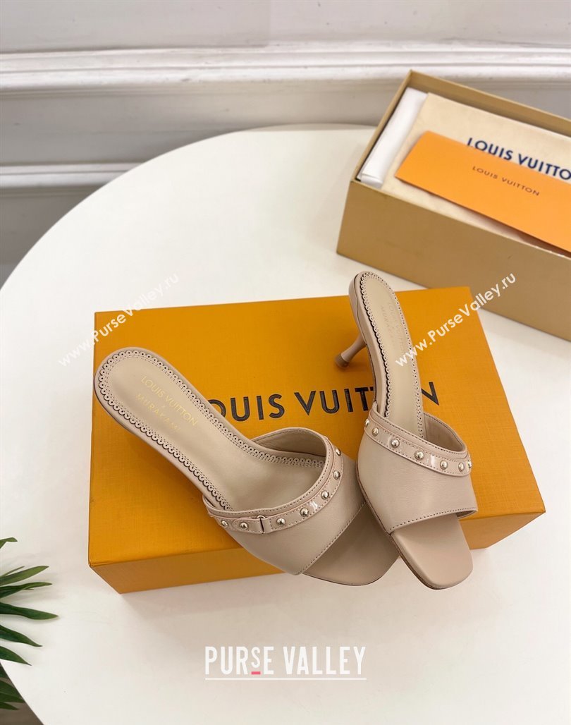 Louis Vuitton 6AM Heel Slides Sandal 5.5cm in Calf Leather Beige 2025 0422 (MD-250422016)