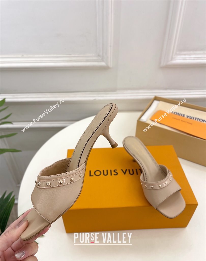 Louis Vuitton 6AM Heel Slides Sandal 5.5cm in Calf Leather Beige 2025 0422 (MD-250422016)
