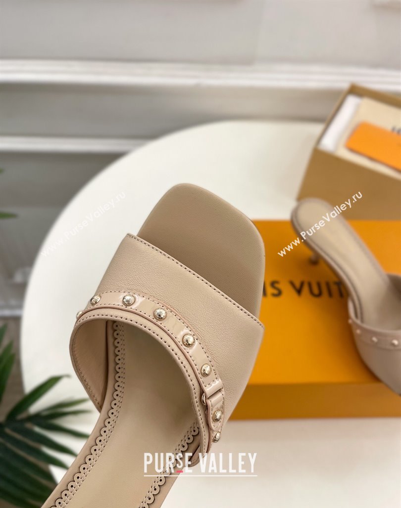 Louis Vuitton 6AM Heel Slides Sandal 5.5cm in Calf Leather Beige 2025 0422 (MD-250422016)