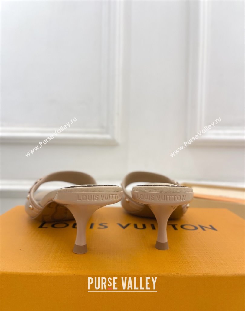 Louis Vuitton 6AM Heel Slides Sandal 5.5cm in Calf Leather Beige 2025 0422 (MD-250422016)