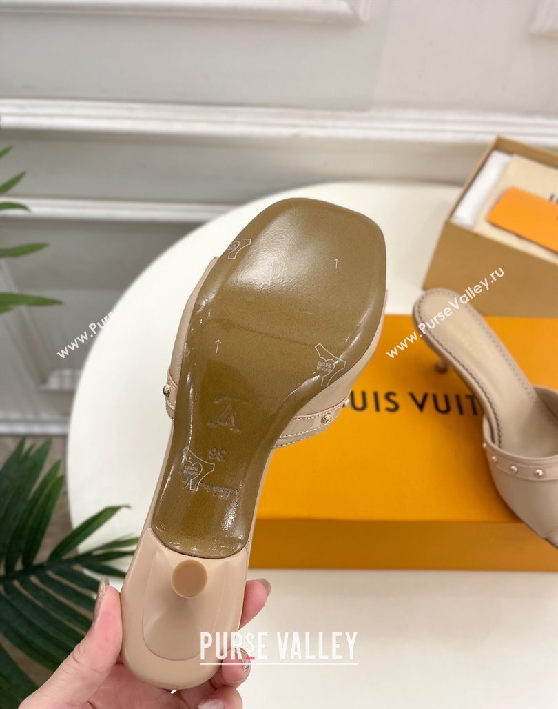 Louis Vuitton 6AM Heel Slides Sandal 5.5cm in Calf Leather Beige 2025 0422 (MD-250422016)