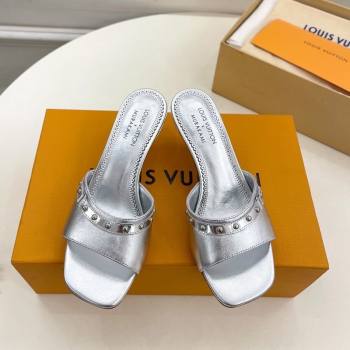 Louis Vuitton 6AM Heel Slides Sandal 5.5cm in Calf Leather Silver 2025 0422 (MD-250422017)