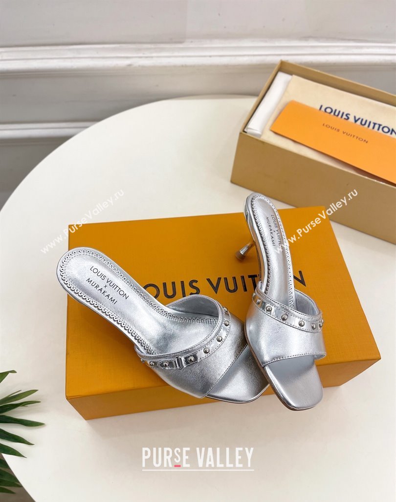 Louis Vuitton 6AM Heel Slides Sandal 5.5cm in Calf Leather Silver 2025 0422 (MD-250422017)