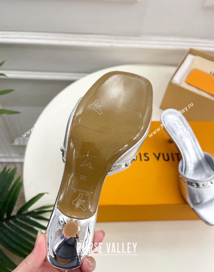 Louis Vuitton 6AM Heel Slides Sandal 5.5cm in Calf Leather Silver 2025 0422 (MD-250422017)