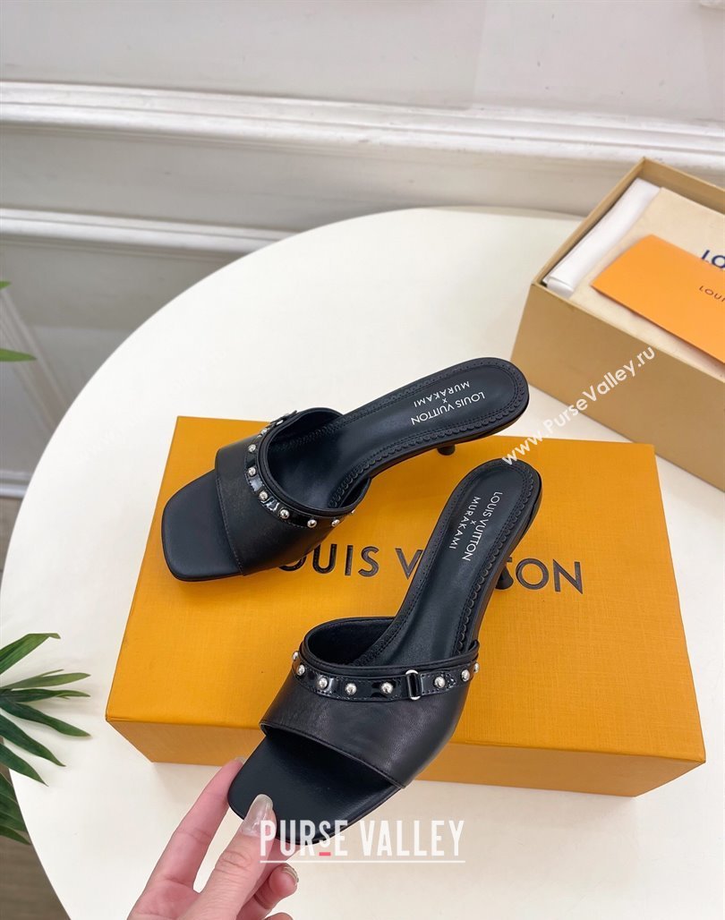 Louis Vuitton 6AM Heel Slides Sandal 5.5cm in Calf Leather Black 2025 0422 (MD-250422018)