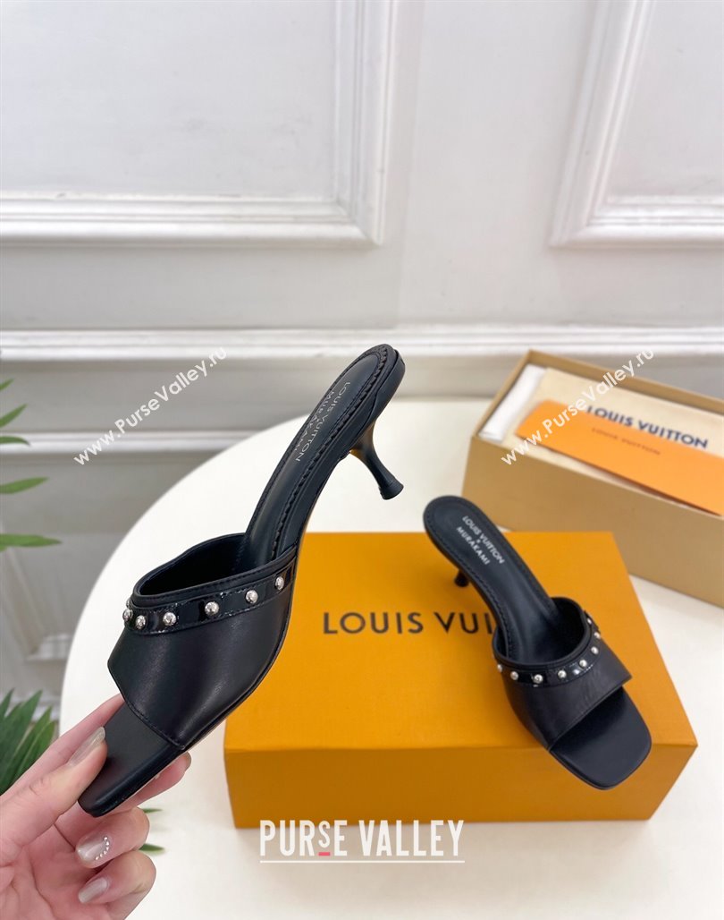 Louis Vuitton 6AM Heel Slides Sandal 5.5cm in Calf Leather Black 2025 0422 (MD-250422018)