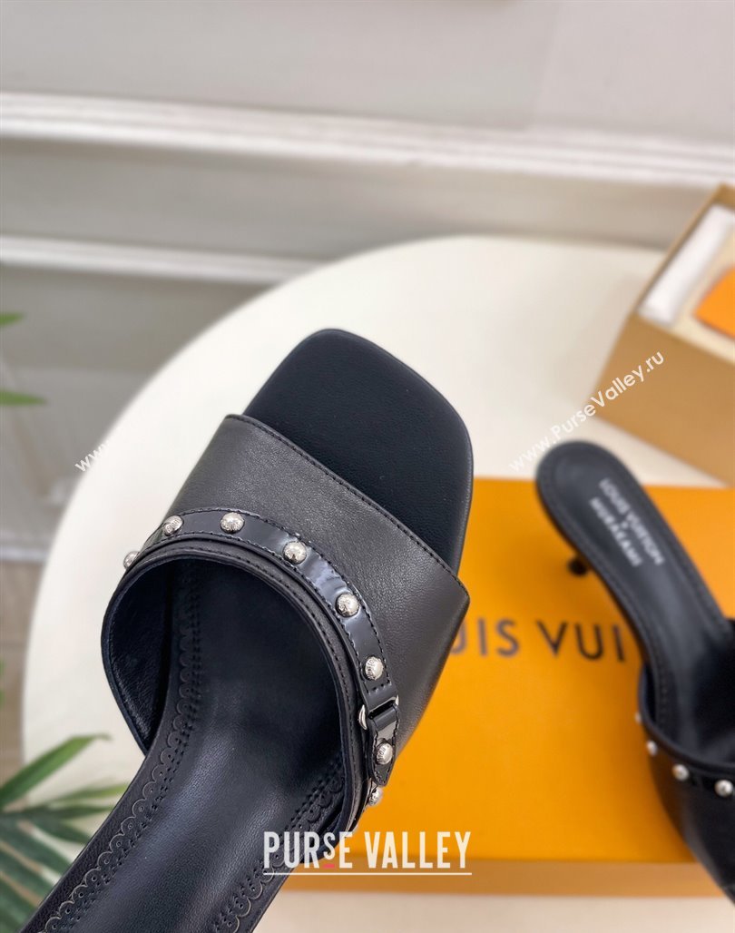 Louis Vuitton 6AM Heel Slides Sandal 5.5cm in Calf Leather Black 2025 0422 (MD-250422018)