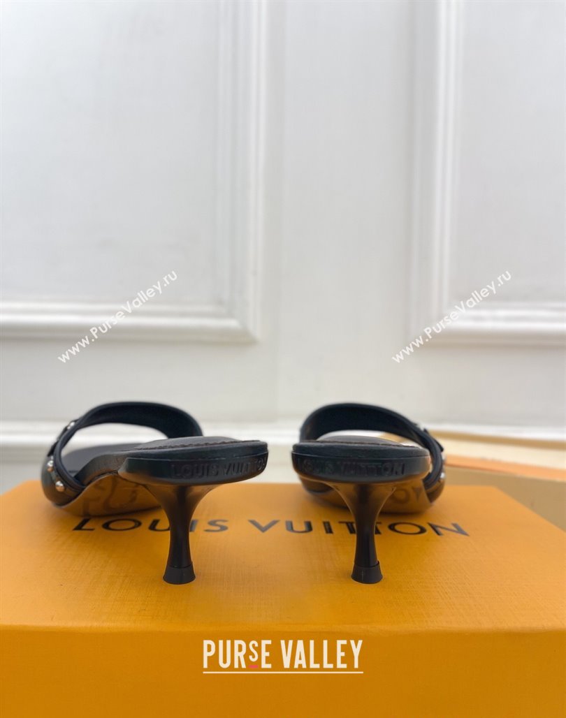 Louis Vuitton 6AM Heel Slides Sandal 5.5cm in Calf Leather Black 2025 0422 (MD-250422018)