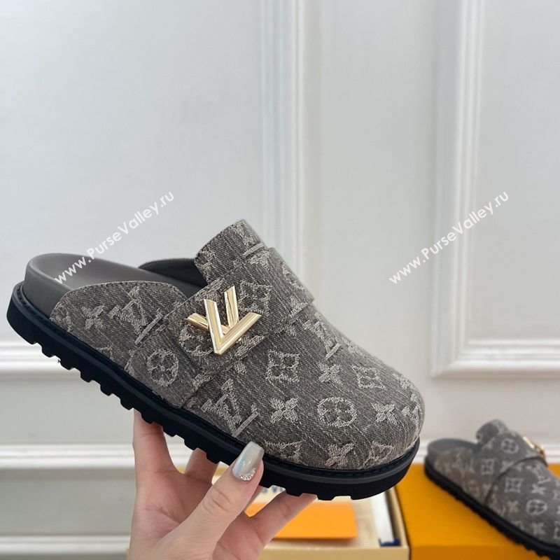 Louis Vuitton LV Cosy Comfort Mules in Monogram Denim Grey 2025 1AGVOO (MD-250422081)