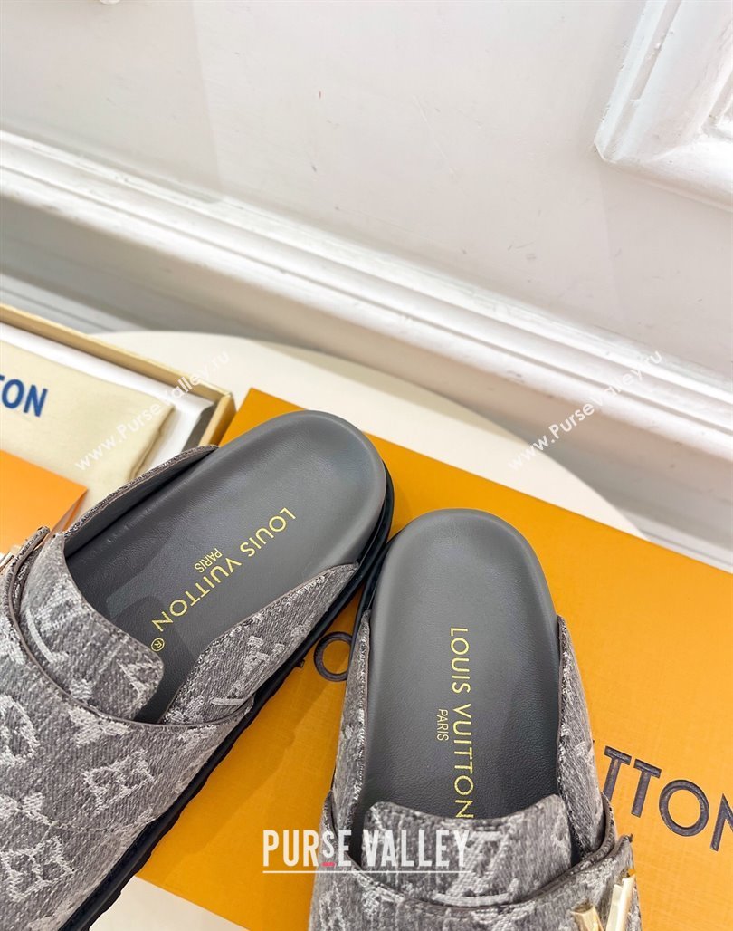 Louis Vuitton LV Cosy Comfort Mules in Monogram Denim Grey 2025 1AGVOO (MD-250422081)