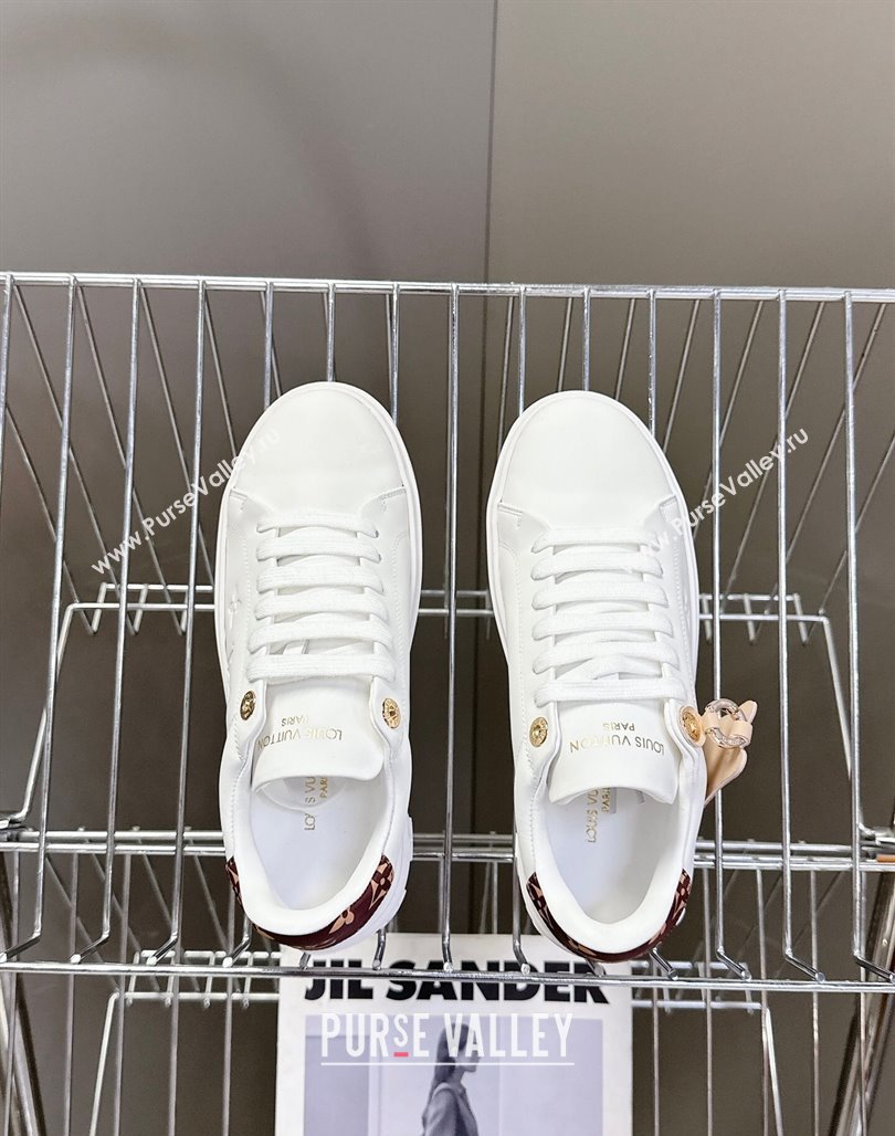 Louis Vuitton Time Out Sneakers in White Leather with Key Bell Animal 2025 LV042203 (MD-250422082)