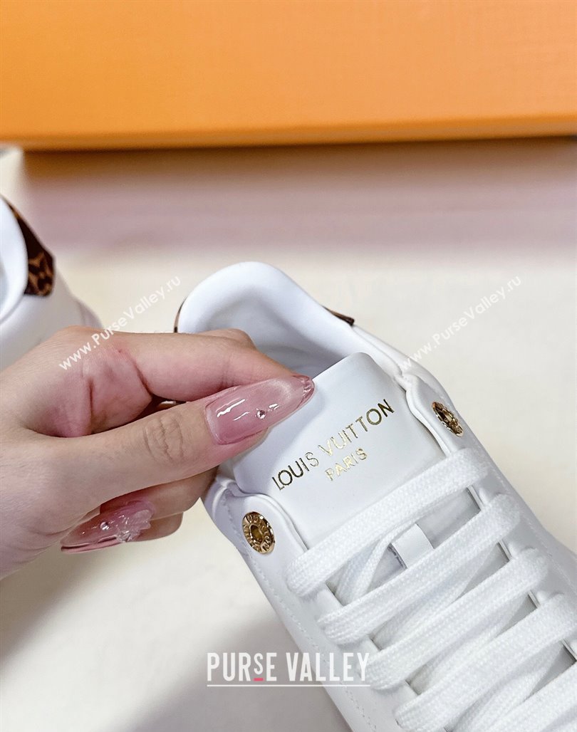 Louis Vuitton Time Out Sneakers in White Leather with Key Bell Animal 2025 LV042203 (MD-250422082)