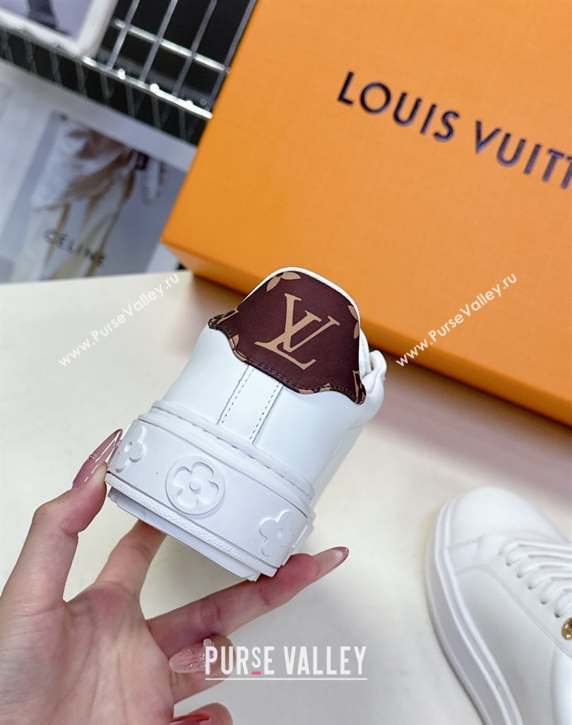 Louis Vuitton Time Out Sneakers in White Leather with Key Bell Animal 2025 LV042203 (MD-250422082)