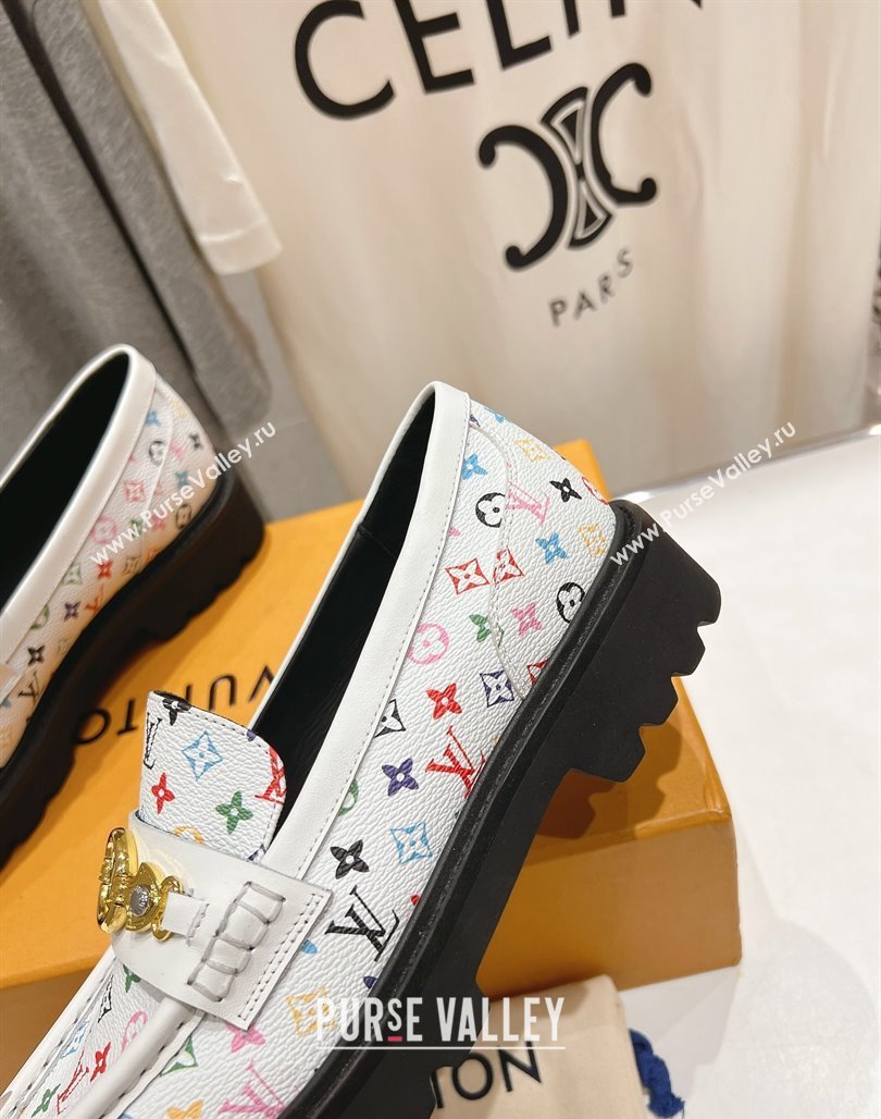 Louis Vuitton LV x TM District Loafers 5cm in Multicolored Monogram Canvas White/Black 2025 (MD-250421084)