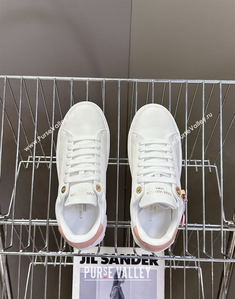 Louis Vuitton Time Out Sneakers in White Leather with Vivienne Hangs 2025 LV042203 (MD-250422084)